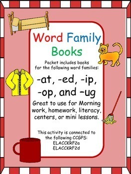 Preview of Word Families | BUNDLE | at | ed | ip | op | ug | Sentence Writing