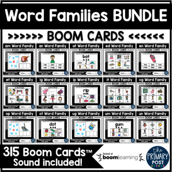 Preview of Word Family Boom Cards™ BUNDLE | Distance Learning