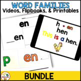 Word Family Activities Bundle Videos and Flip Books