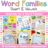 Short E Word Families Worksheets, Centers & Activities - C