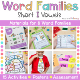 Short I Word Families Worksheets, Centers & Activities - C