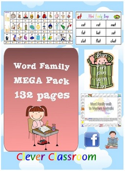 Preview of Word Family/CVC MEGA Pack - Literacy Centre Activities - 132pgs