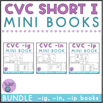 Preview of Word Family CVC Mini Book Vowel I Bundle