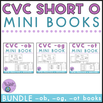 Preview of Word Family CVC Mini Book Vowel O Bundle