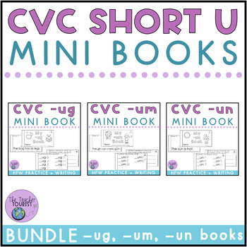 Preview of Word Family CVC Mini Book Vowel U Bundle