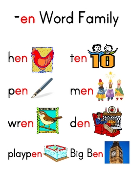 word family charts preview
