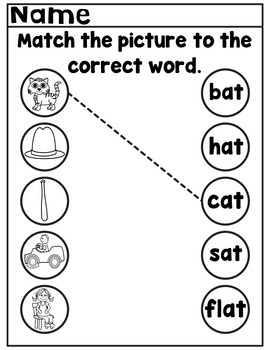 Word Family Cut-Up Sentences Short a by 2KinderSpirits | TpT