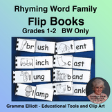 Rhyming Words Flip Books  First and Second Grade Home and School