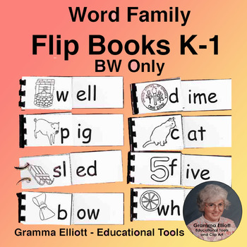 Preview of Rhyming Words Flip Books for Kindergarten and First Grade for home and school