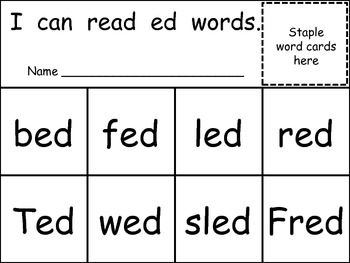 Word Family Flip Books for Kindergarten- Short Vowels by Melissa Williams