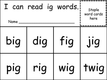 Word Family Flip Books for Kindergarten- Short Vowels by Melissa Williams