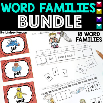Preview of Word Families Worksheets CVC Short Vowels Bundle