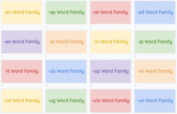 Preview of Word Family Google Slides Bundle w/ Practice, Dictation, and Sentence Dictation