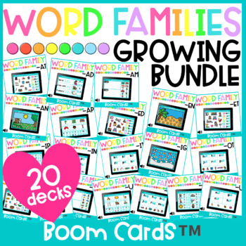 Preview of Word Family Boom Cards Bundle