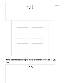 Preview of Word Family House Template - Editable