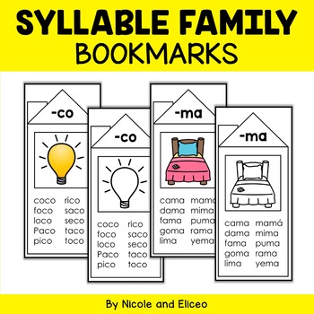 Preview of Spanish Syllable Word Family Houses 2
