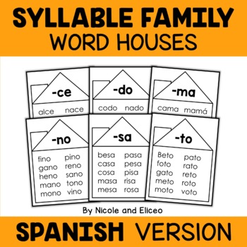 Preview of Spanish Syllable Word Family Houses 1