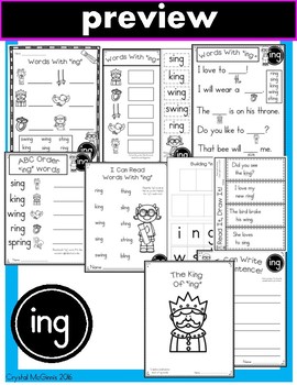Word Family ING Phonics Practice Printables by Crystal McGinnis | TpT