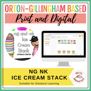 Preview of Word Family Ice Cream Stack (ng, nk) | Print & Digital | Google Slides™