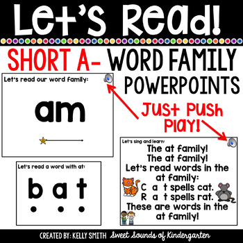 Preview of Word Family CVC Blending Powerpoints- Short A |Distance Learning