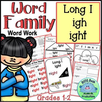 Preview of Word Family RTI LONG I IGH IGHT WORD WORK PHONICS Grade 1-2 PRINTABLES