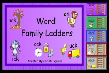 Preview of Word Family Ladders  SMARTBoard Lessons Free