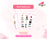 Word Family Lists with pictures - Pink series -montessori911