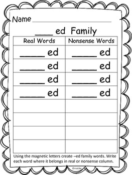 Word Family Making Words Center with Magnets by Mrs Carr's Corner