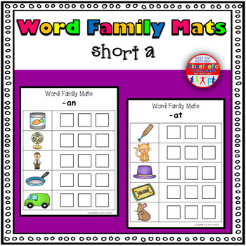 Preview of Word Family Activity Build-a-Word Mats Short A