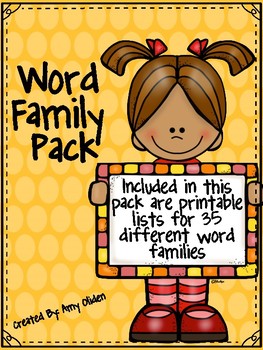 Preview of Word Family Pack