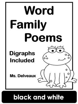 Preview of Word Family Poems - First Grade Edition - Black and White Version