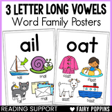 Word Family Posters Cards Long Vowels Vowel Teams (3 Letters)