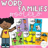 Word Family Posters - New South Wales Print Font (Rainbow)