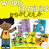 Word Family Posters - Queensland Beginners Font (Rainbow)