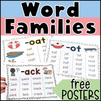 Preview of Word Family Posters for Rhyming Word Families - Free Word Family Posters
