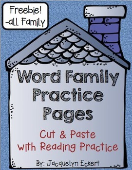 Preview of -all Freebie! Word Family Cut, Paste & Read Practice: -all Family