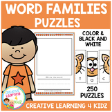 Word Family Puzzles (250 Puzzles) 25 Word Families
