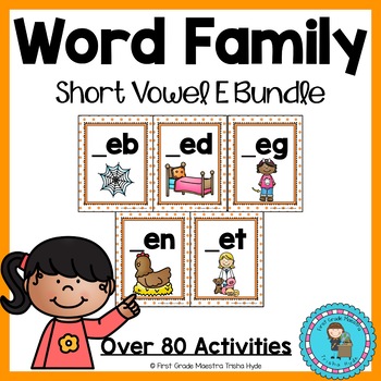 Søjle Udelukke renere Word Family Short Vowel E Word Work Bundle by First Grade Maestra Trisha  Hyde