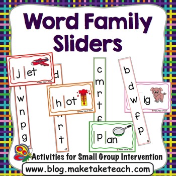 Preview of Word Family Sliders