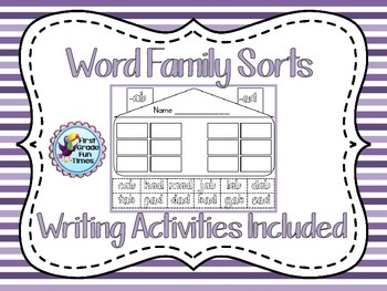 Preview of Word Families Cut and Glue with Writing Practice