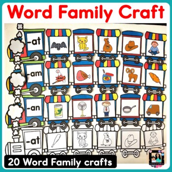 Preview of Word Family Train Crafts | Short Vowel Activities 