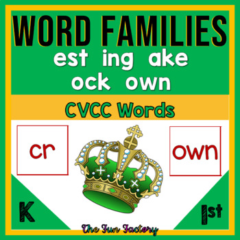 Preview of CVCC Activities - Word Families Worksheets - Word Families est ock ake ing own