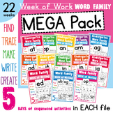 Word Families Weekly Writing Activity Books
