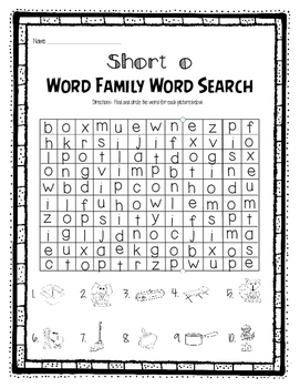 Word Family Word Search Bundle By Learning Should Be Fun Tpt