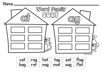 word families worksheets read and sort activities by from the pond