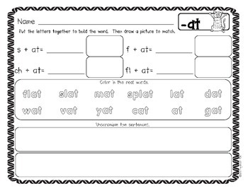 Word Family - Word Work by Blooming Kiddos | TPT