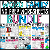 Word Family Worksheets Bundle: Word & Picture Sorts, Cloze
