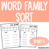 Word Family Writing Sort Short e