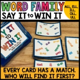 Word Family all ell ill oll ull | Word Families Game Liter