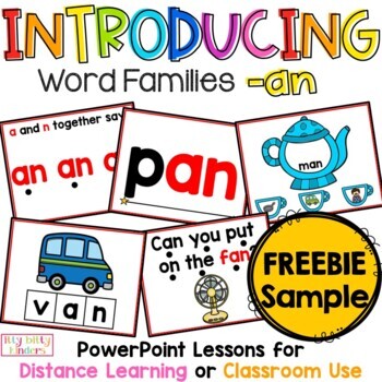 Preview of Word Family -an, short a, cvc words, Distance Learning, Freebie
